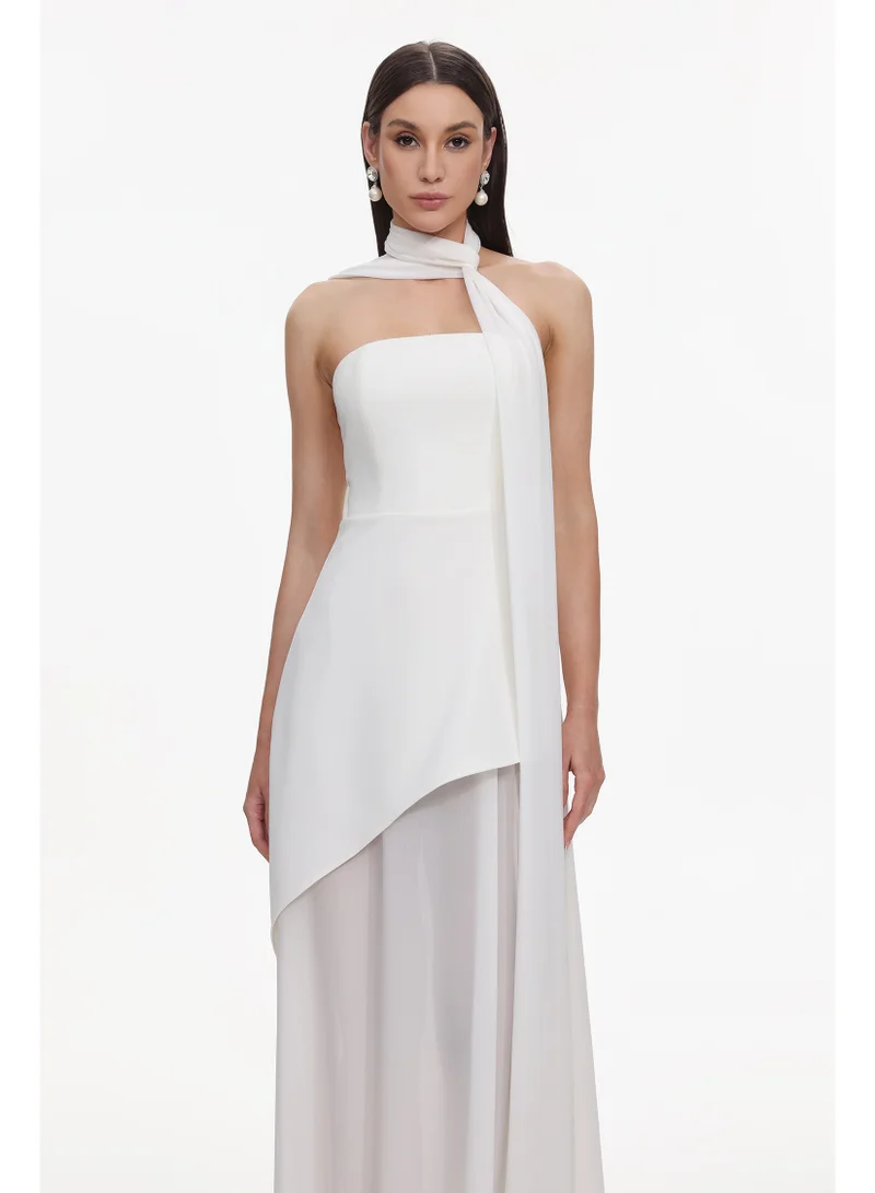 Bella Barnett  Kater Elegant Tailored Strapless Woven Mesh Maxi Dress for Women | Best Price UAE